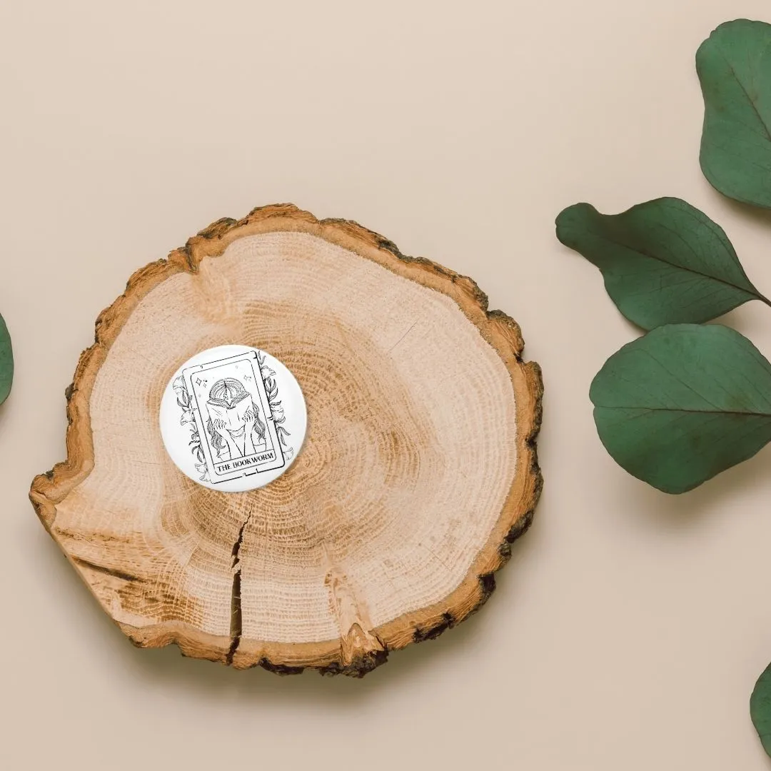 The Bookworm Tarot Card Pin | Bookish Pinback Button