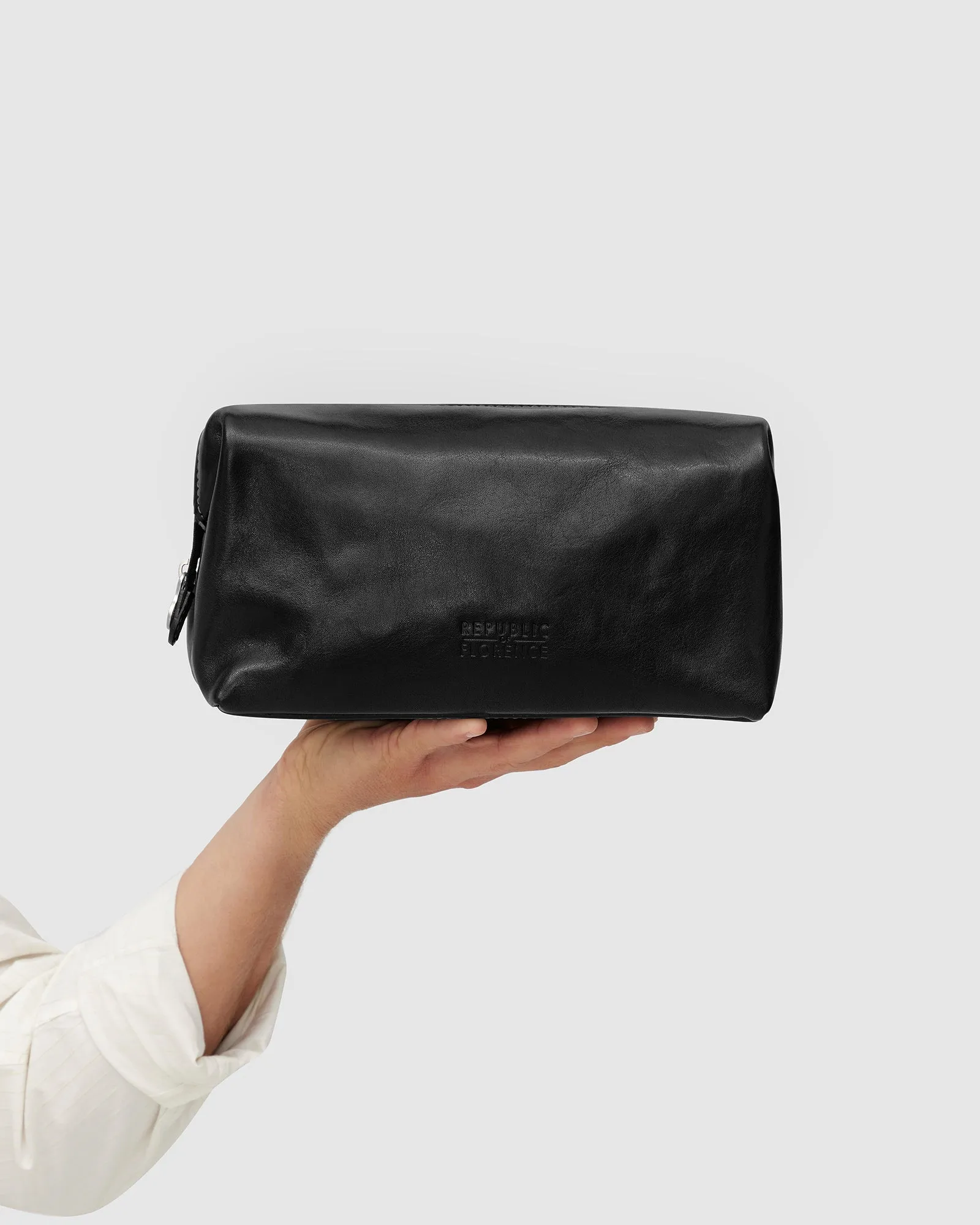 The Grand dopp kit Black - Leather Large Shave Kit