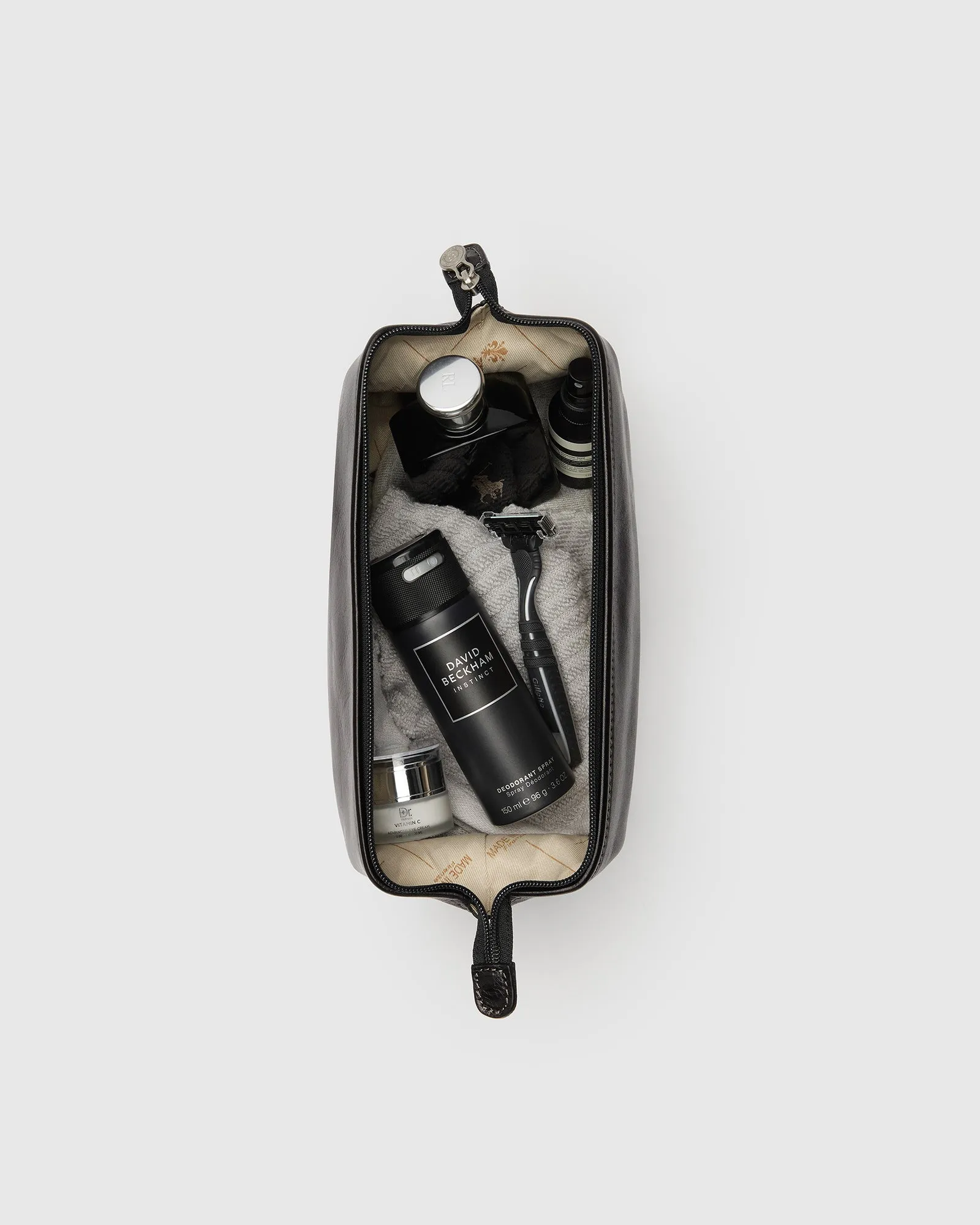 The Grand dopp kit Black - Leather Large Shave Kit