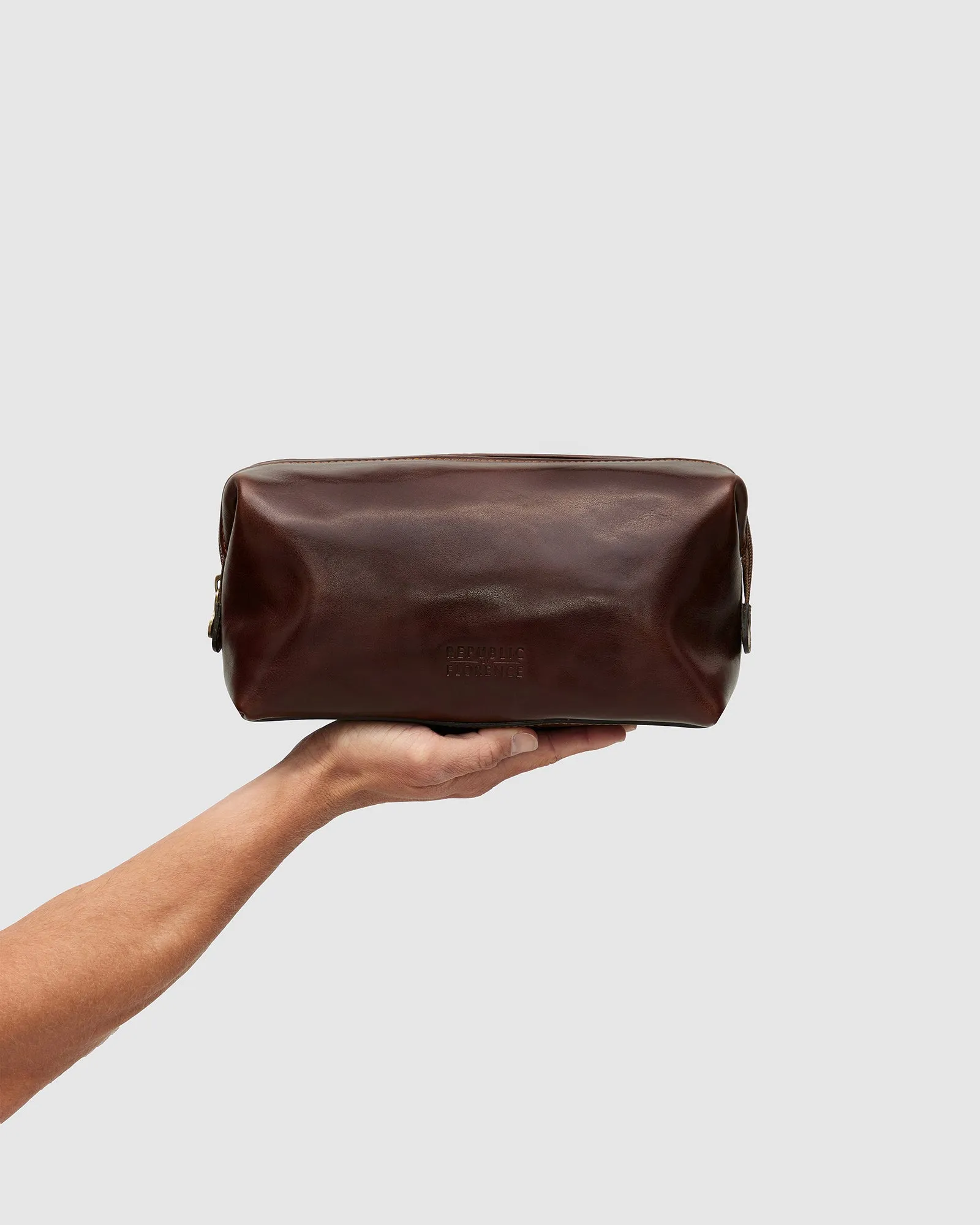 The Grand Dopp Kit Brown - Leather Large Shave Kit