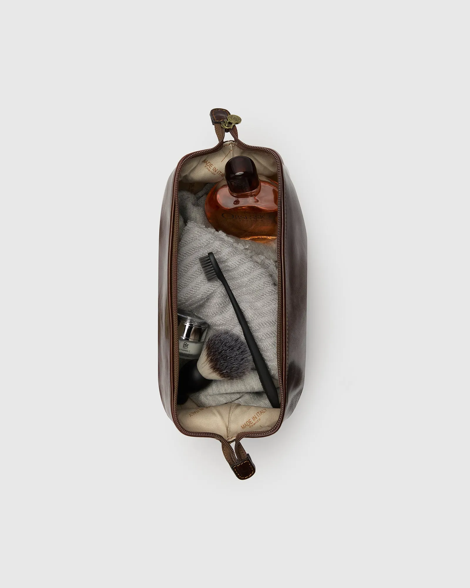 The Grand Dopp Kit Brown - Leather Large Shave Kit