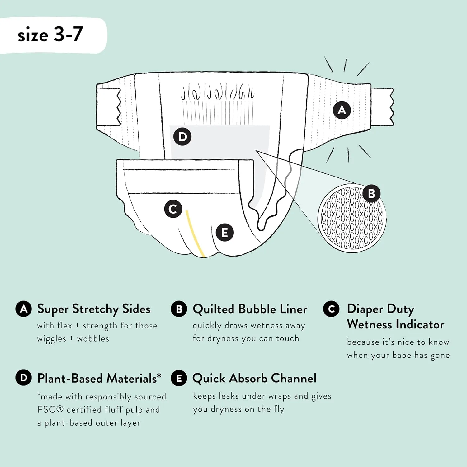 The Honest Company Clean Conscious Diapers for Sensitive Skin | Hypoallergenic, Fragrance Free | Gender Neutral Prints | Club Box, Size 5 (27  lbs), 44 Count
