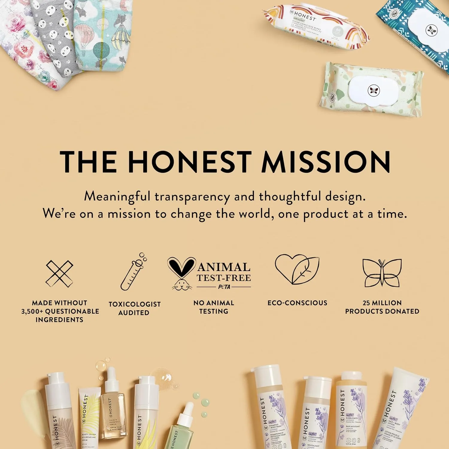 The Honest Company Clean Conscious Diapers for Sensitive Skin | Hypoallergenic, Fragrance Free | Gender Neutral Prints | Club Box, Size Newborn, 72 Count
