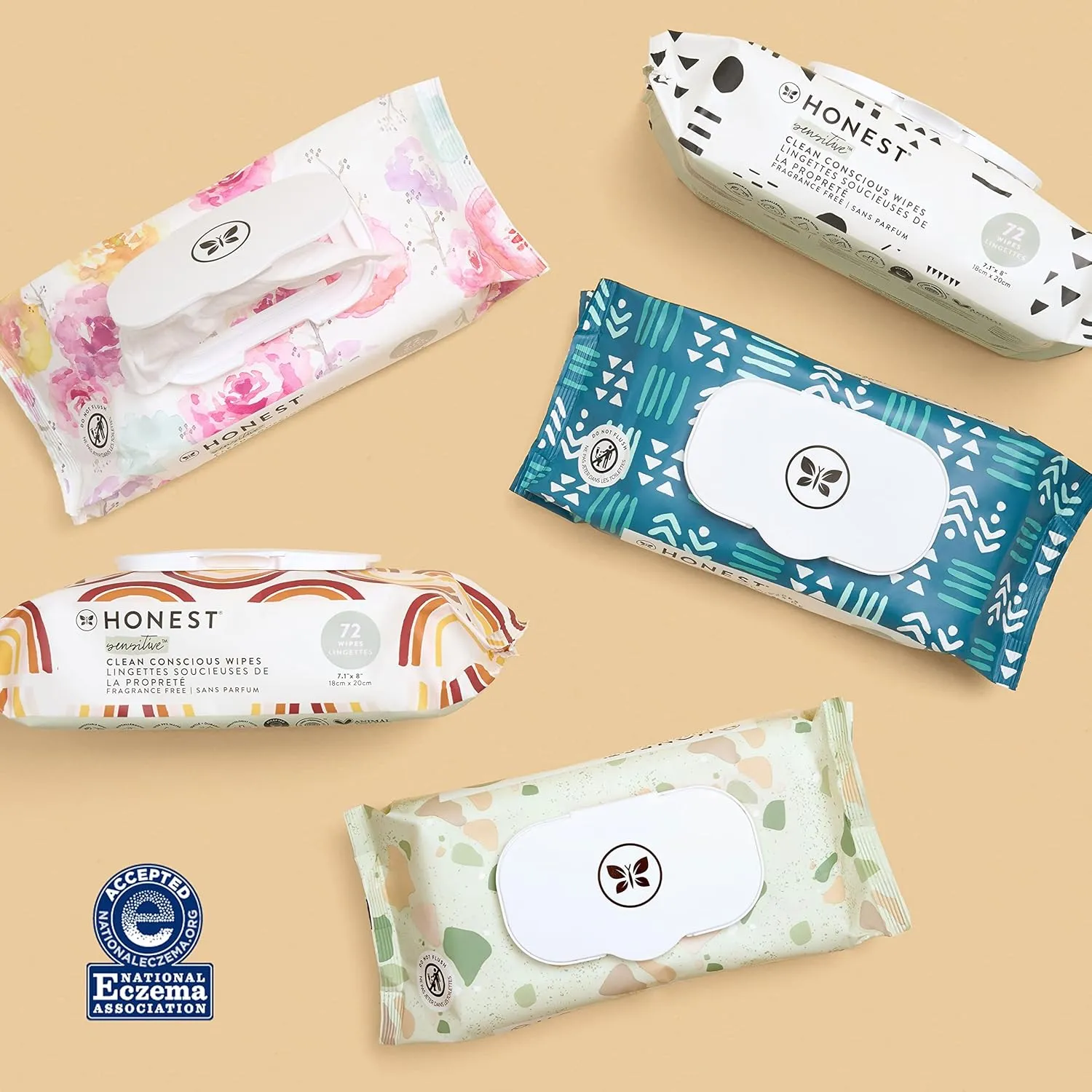 The Honest Company Clean Conscious Multi-Use Wipes | Hypoallergenic   Unscented for Sensitive Skin | Over 99% Water, Compostable, Plant Based, Baby Wipes | Balance Blues, 576 Count