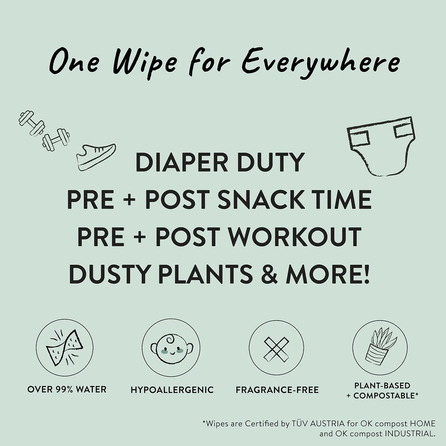 The Honest Company Clean Conscious Multi-Use Wipes | Hypoallergenic   Unscented for Sensitive Skin | Over 99% Water, Compostable, Plant Based, Baby Wipes | Balance Blues, 576 Count