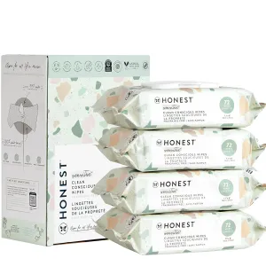 The Honest Company Clean Conscious Multi-Use Wipes | Hypoallergenic   Unscented for Sensitive Skin | Over 99% Water, Compostable, Plant Based, Baby Wipes | Geo Mood, 288 Count