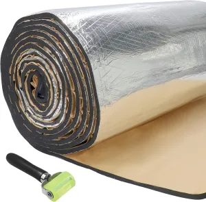 Thermal Sound Deadening 3/8" Automotive Heat Shield Insulation Mat-Car Engine Bays,Firewall Noise Reduce Stronger Adhesive with Roller,Tapes (180"x39")