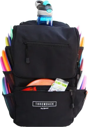 Throwback Sports Insulated Disc Golf Backpack with Cooler for 16  Frisbees, Water Bottle Holder, Padded Straps, Quick-Access Pockets - Durable Disc Golf Bag for All-Day Comfort
