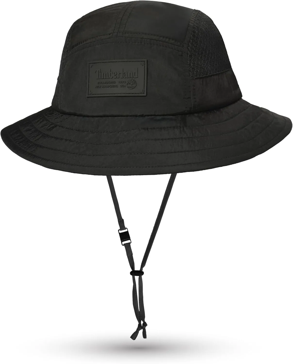Timberland Mesh Panel Kids Boys Bucket Hat, One Size, Adjustable Chin Cord, Wide Brim Sun Hat for Outdoor Adventures
