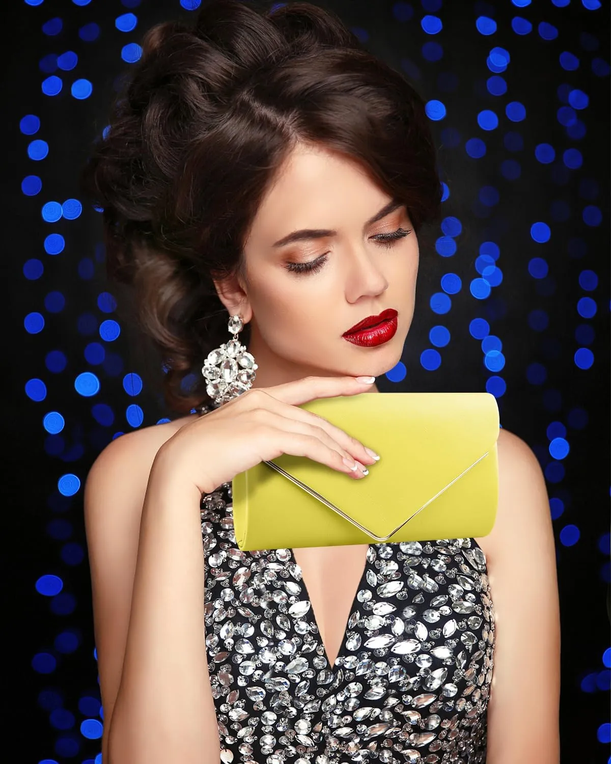 TINDTOP Evening Clutch Purses for Women Handbags for Formal Wedding Party Cocktail Prom Crossbody Shoulder Envelope Bag