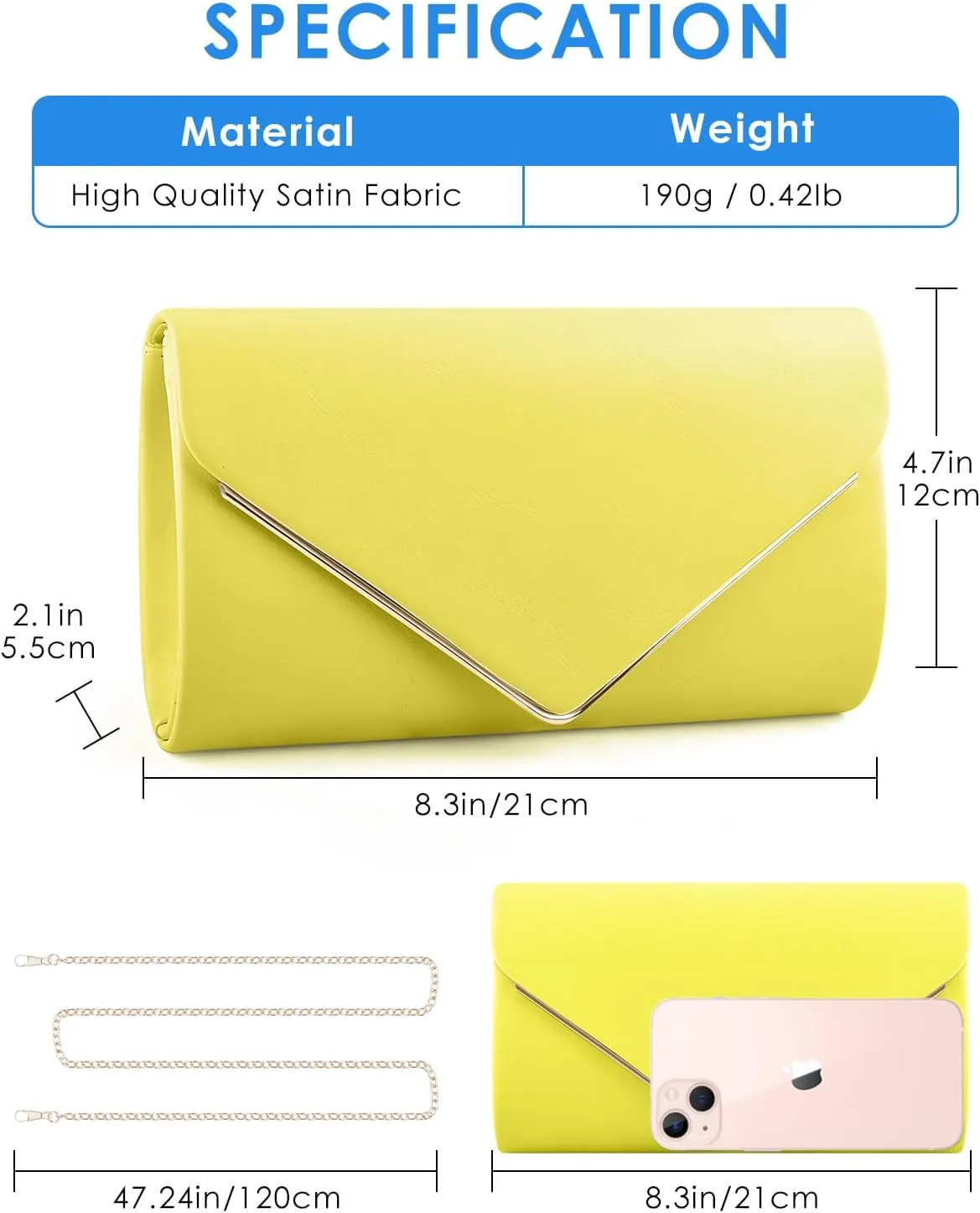 TINDTOP Evening Clutch Purses for Women Handbags for Formal Wedding Party Cocktail Prom Crossbody Shoulder Envelope Bag