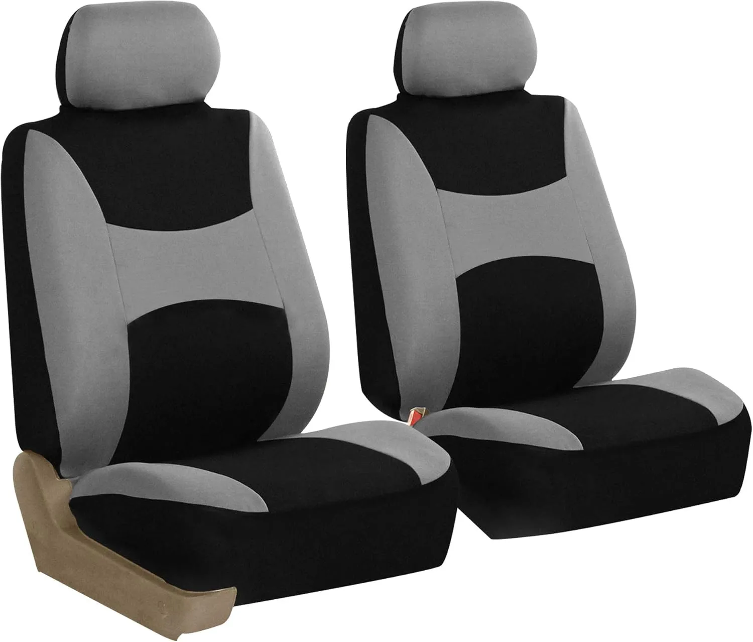 TLH Light and Breezy Flat Cloth Automotive Car Seat Covers Front Set Only, Airbag Compatible, Gray Color Universal Fit Car Seat Protector for Cars, Auto, Trucks, SUV