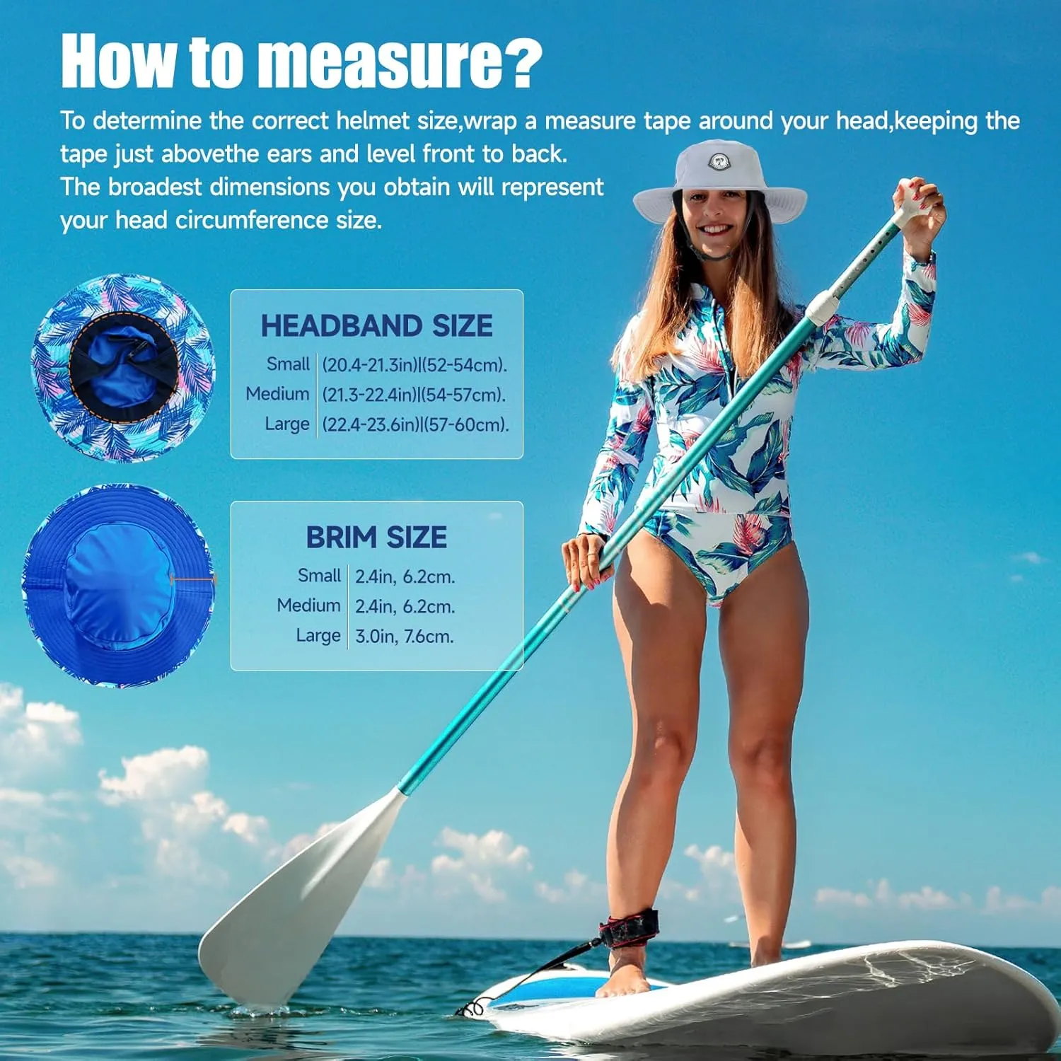 Tontron Surf Bucket Hat with Chin Straps and Neck Flap for Surfing, SUP,Kayaking,and Watersports