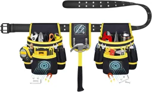 Tool Belt, Magnetic Tool Pouch with 26 Pockets for Men Heavy Duty Tool Pouch Bag, Detachable Tool Bags for Carpenter Electrician Construction Utility Belt Gifts for Dad (26 Pockets with Magnet Pouch)