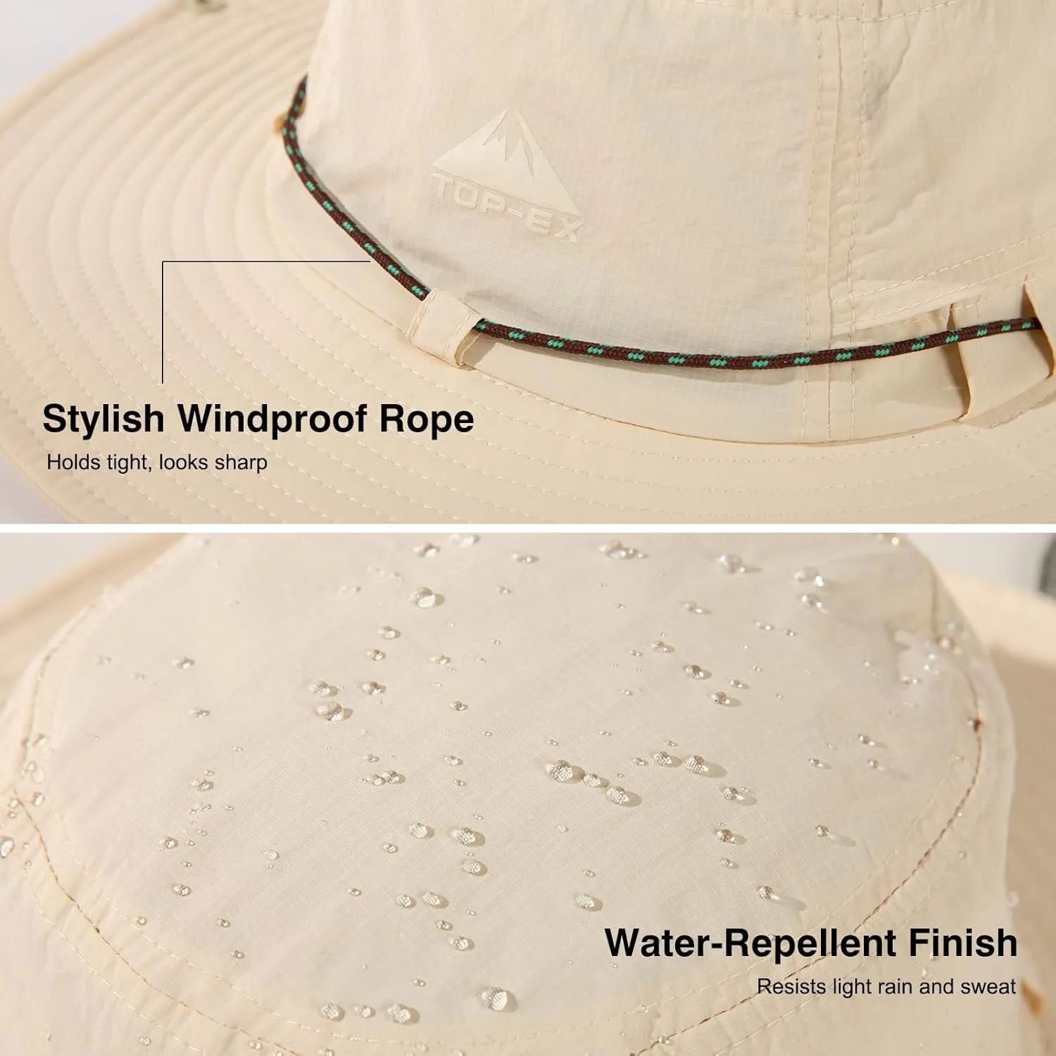 TOP-EX XL/XXL Mens Womens Sun Hat UPF 50  Wide Brim Bucket Hat for Summer-Water Repellent & Packable