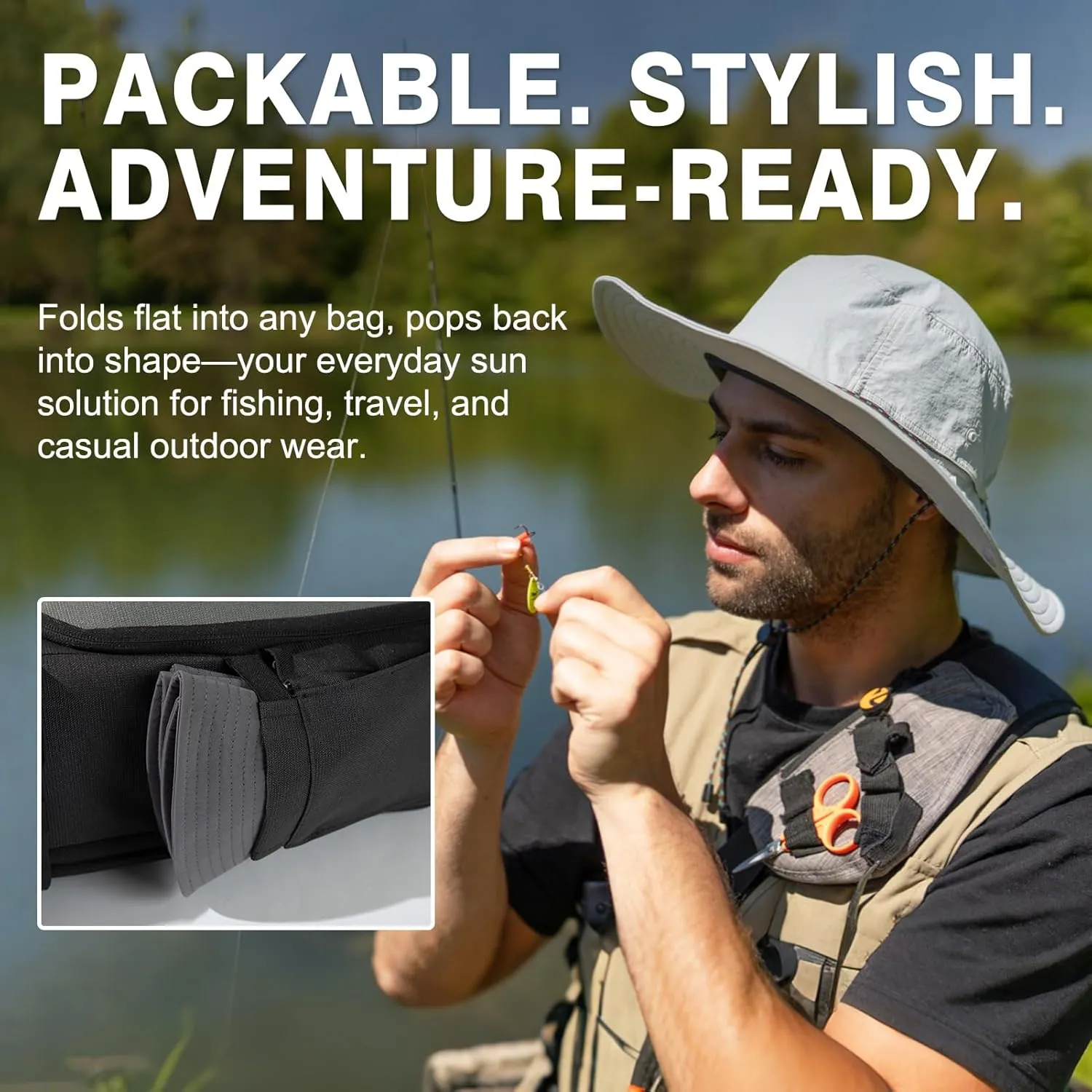 TOP-EX XL/XXL Mens Womens Sun Hat UPF 50  Wide Brim Bucket Hat for Summer-Water Repellent & Packable