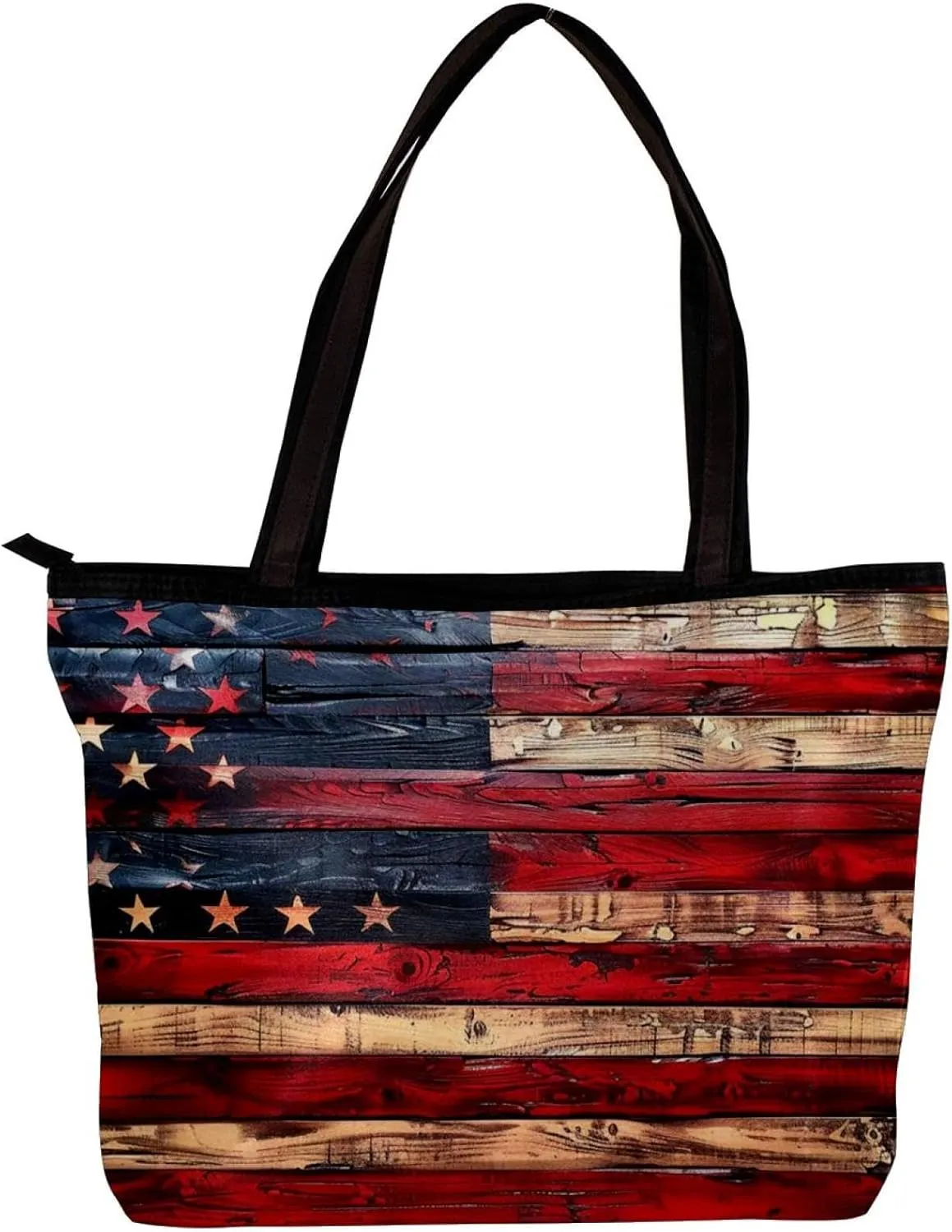 Tote Bag for Women, Large Tote Bag, Women's Tote Handbags, Plank Usa Flag, Womens Tote Bag