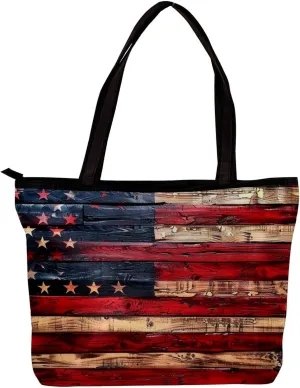 Tote Bag for Women, Large Tote Bag, Women's Tote Handbags, Plank Usa Flag, Womens Tote Bag