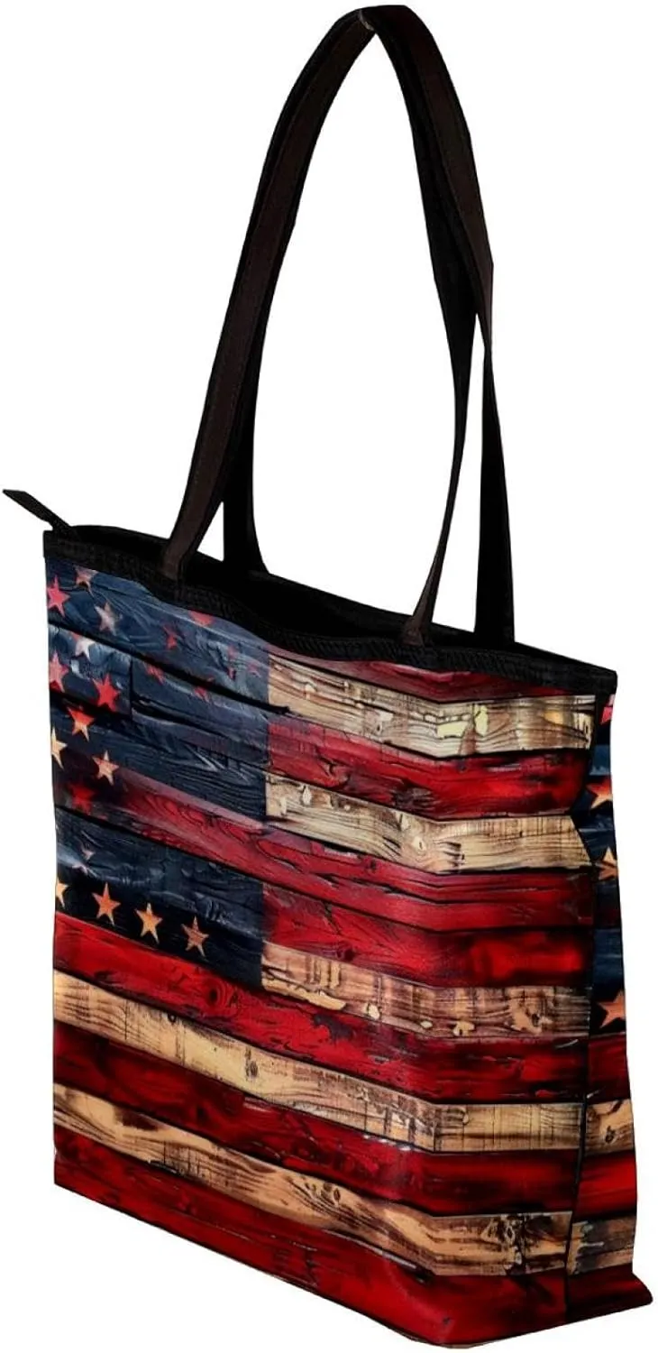 Tote Bag for Women, Large Tote Bag, Women's Tote Handbags, Plank Usa Flag, Womens Tote Bag