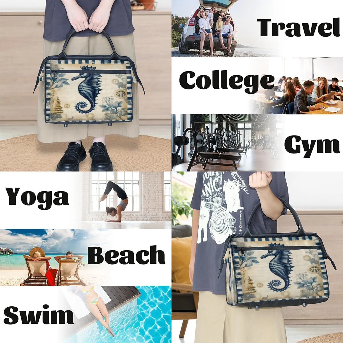 Tote Bag for Women, Lightweight Tote Bag with Zipper, Large Shoulder Bag Handbag for Travel, Work