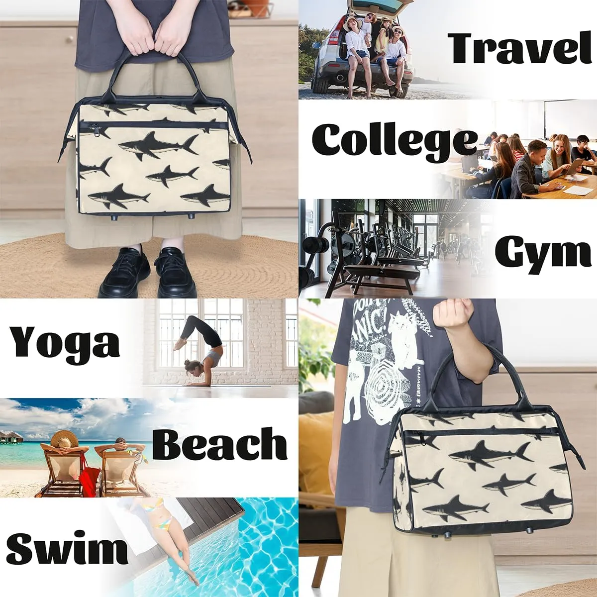 Tote Bag for Women with Zipper, Funny Large Shoulder Bag Handbag for Travel Sports Work