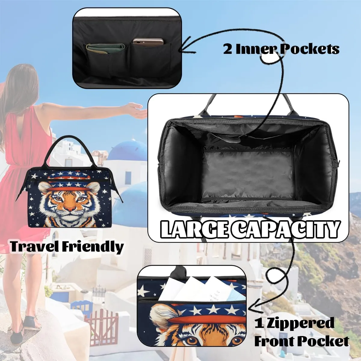 Tote Bag for Women with Zipper, Funny Large Shoulder Bag Handbag for Travel Sports Work