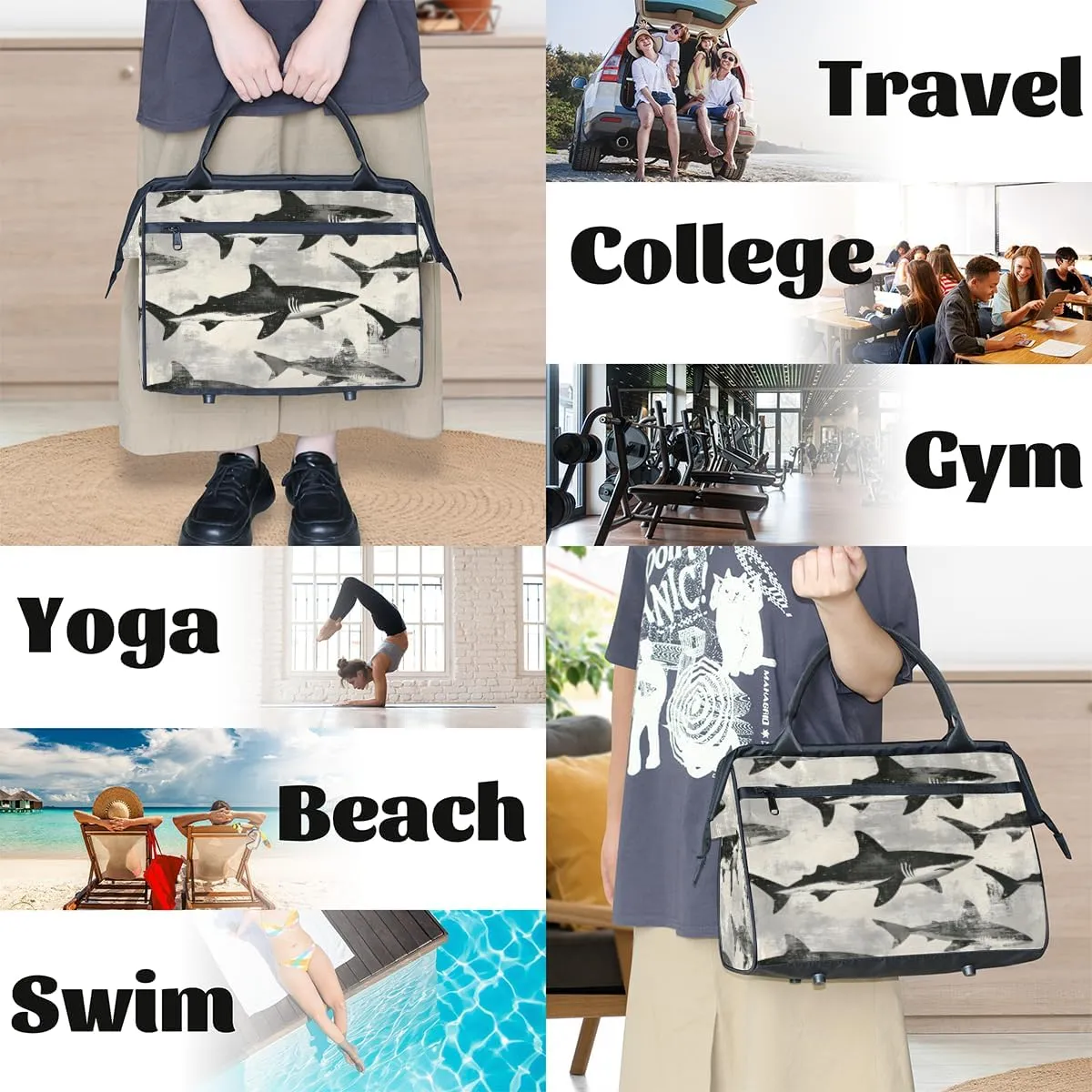 Tote Bag for Women with Zipper, Funny Large Shoulder Bag Handbag for Travel Sports Work
