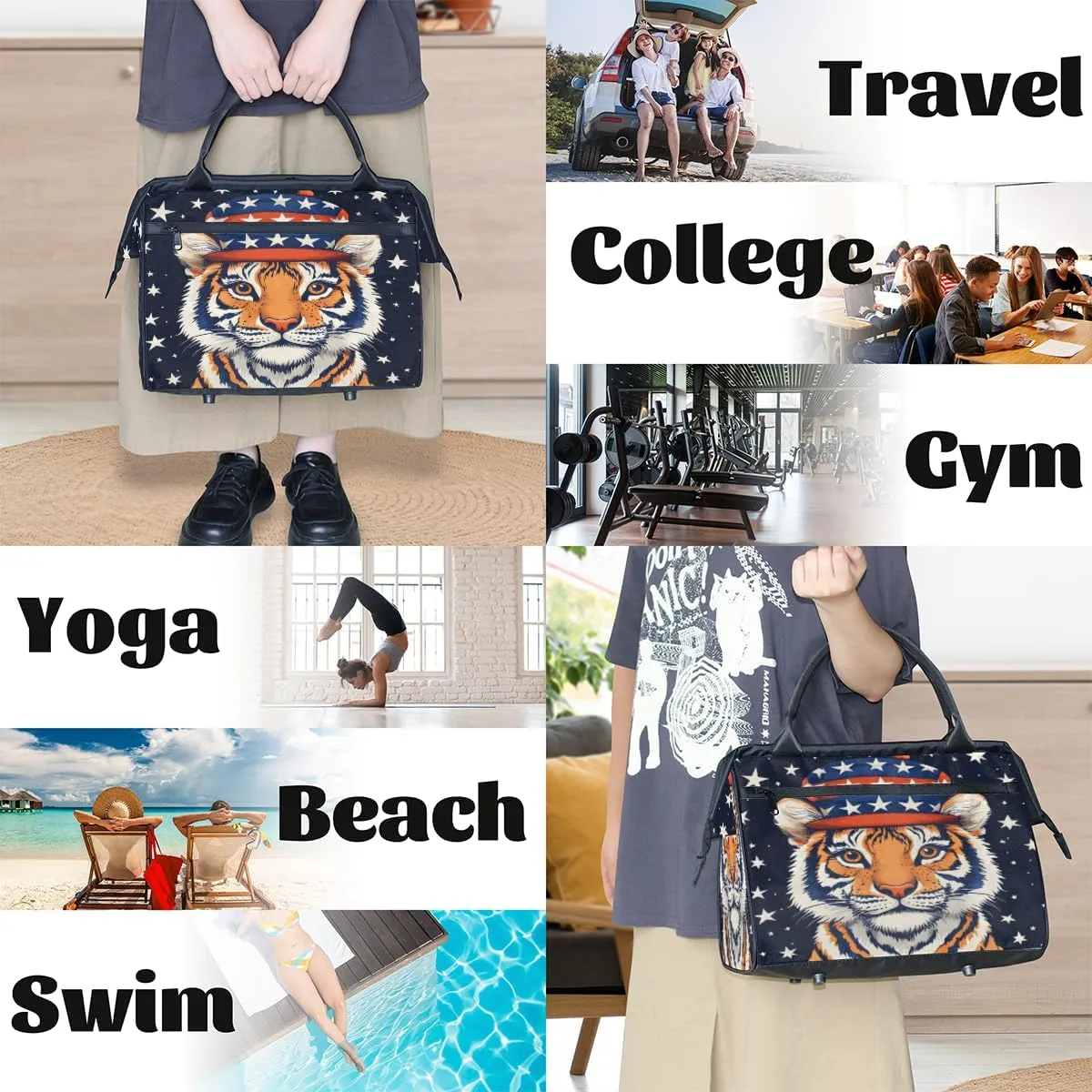 Tote Bag for Women with Zipper, Funny Large Shoulder Bag Handbag for Travel Sports Work