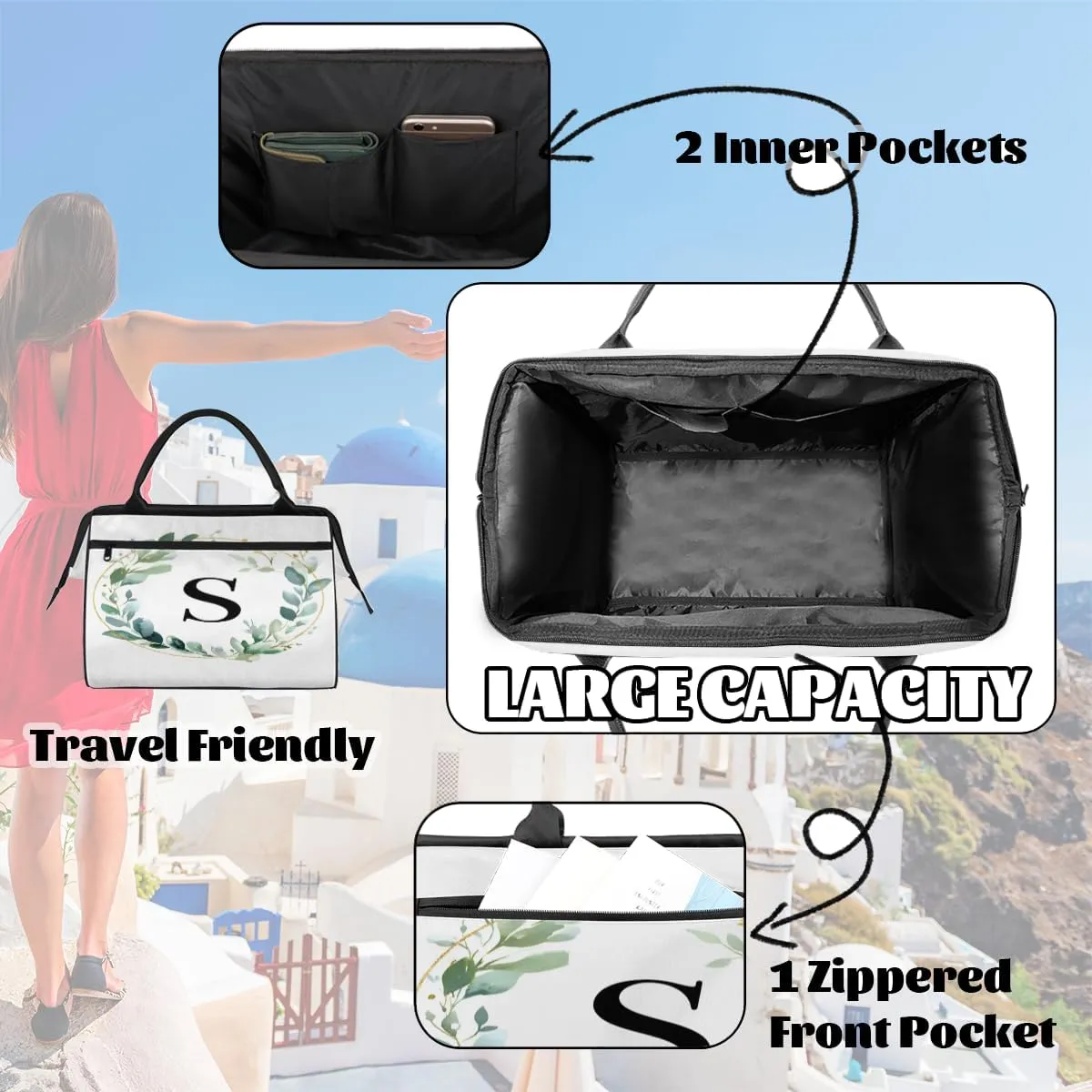 Tote Bag for Women with Zipper, Large Shoulder Bag Handbag for Travel Sports Work