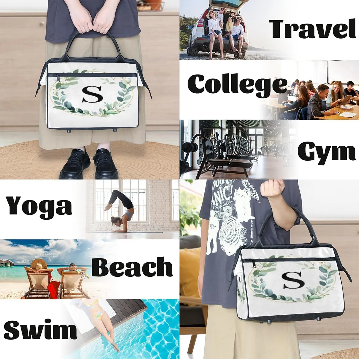 Tote Bag for Women with Zipper, Large Shoulder Bag Handbag for Travel Sports Work