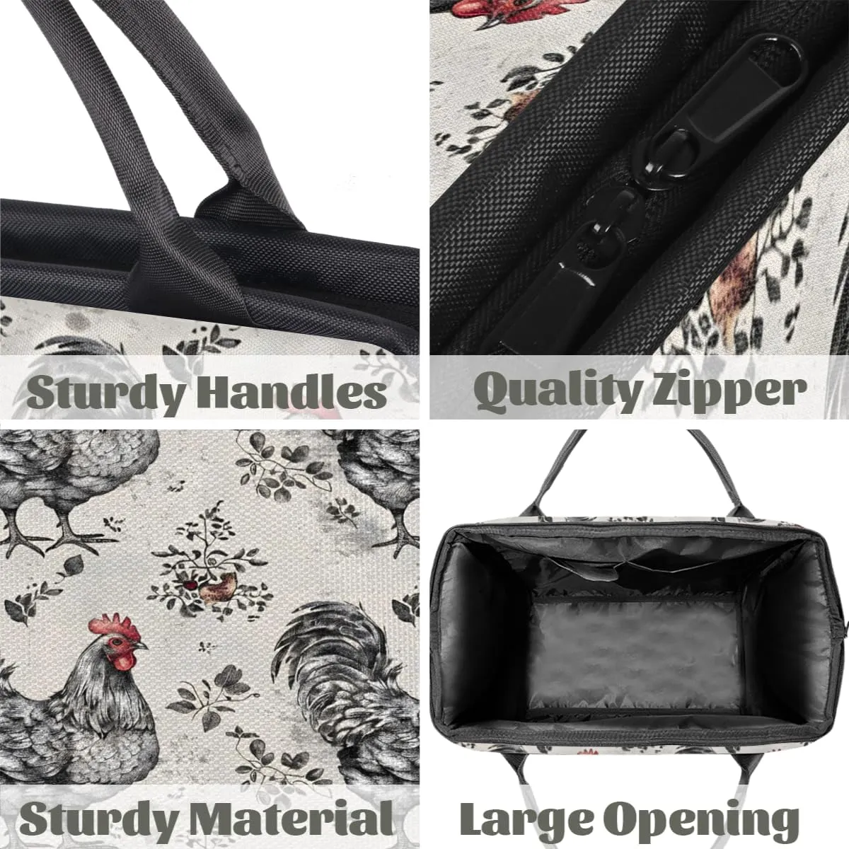 Tote Bag for Women with Zipper, Lightweight Travel Tote Bag Large Shoulder Bag Handbag for Work, Gym