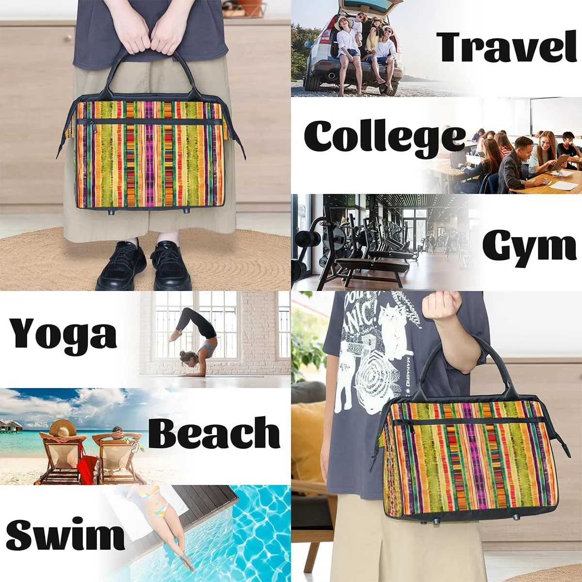 Tote Bag for Women with Zipper, Lightweight Travel Tote Bag Large Shoulder Bag Handbag for Work, Gym