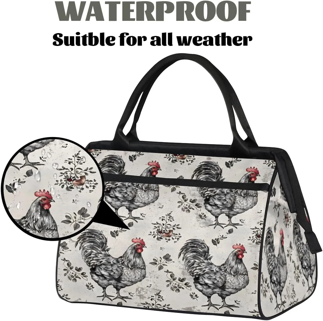 Tote Bag for Women with Zipper, Lightweight Travel Tote Bag Large Shoulder Bag Handbag for Work, Gym