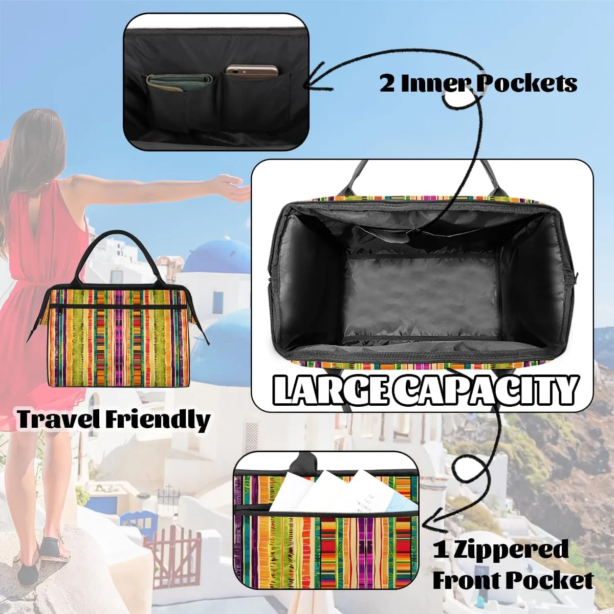 Tote Bag for Women with Zipper, Lightweight Travel Tote Bag Large Shoulder Bag Handbag for Work, Gym