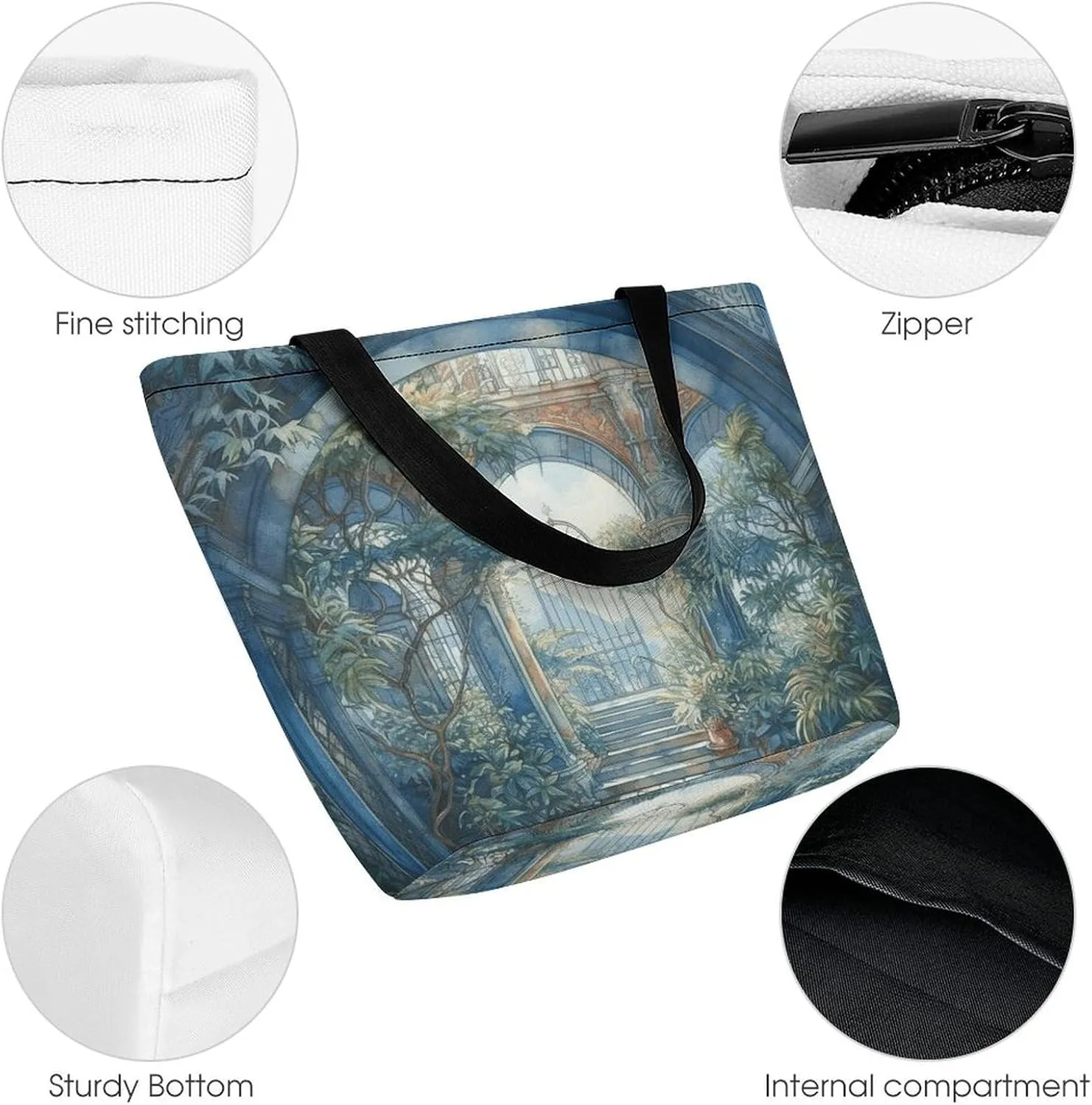 Tote Bag Reusable Grocery Bag Foldable Shopping Bag Extra Large Shoulder Bag Hand Drawn Vegetables Tote Bag for Work