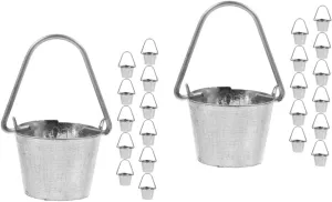 Toyvian 2sets Mini Gardening Bucket Model Miniature Decor for Dollhouse 12pcs*2
