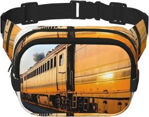 Train and Railway Print Women's waist belt bag, fashionable waist bag, crossbody bag with adjustable shoulder strap