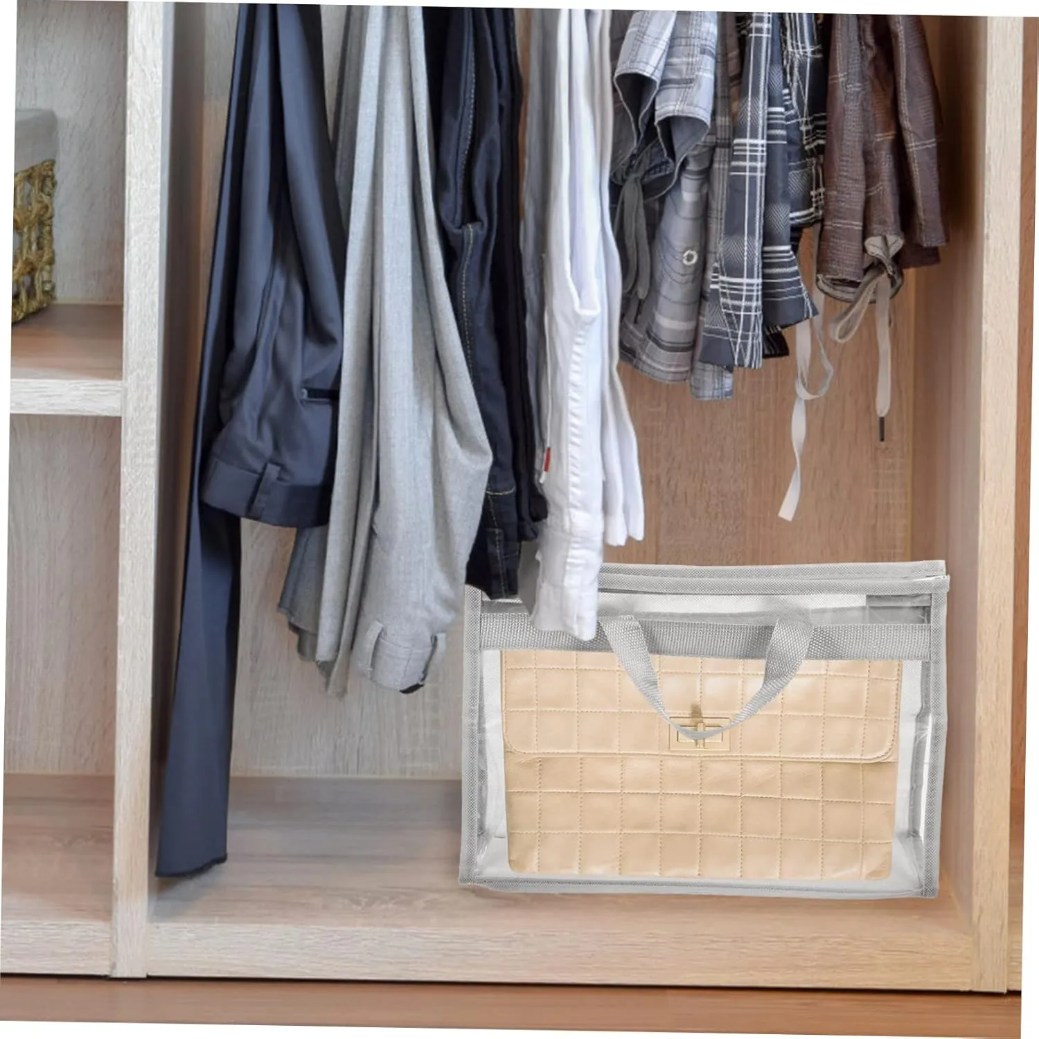 Transparent Handbag Organizer Cover Bag Purse Storage for Closet Wall and Door Easy Access to Your Favorite Bags Practical and Simple Design