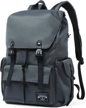 Travel Backpack For Men with 17.3 Inch Laptop Compartment Tech Backpack Waterproof for College Casual Work Outdoor Rucksack Gray