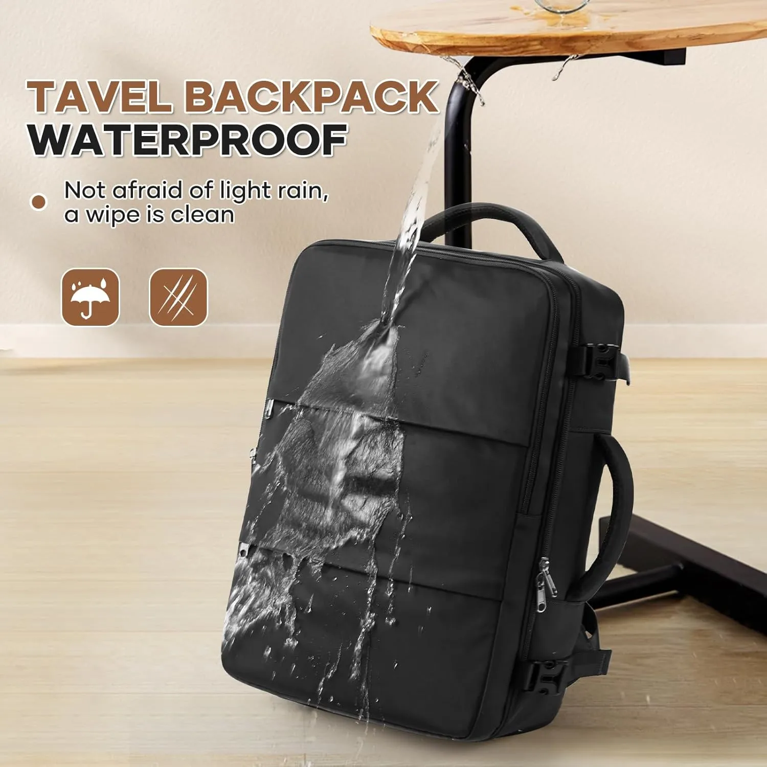 Travel Backpack For Women Men Carry on Backpack Luggage Flight Approved Personal item Travel Bag Essentials Mochila de viaje Laptop College Backpack Black