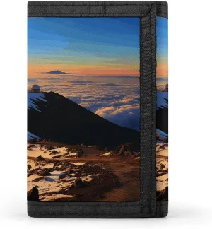 Trifold Wallet, Mauna Kea Summit Sunset Print Wallet with Multiple Slots Elegant Wallet Business Wallet Travel Wallet Multi-pocket Wallet