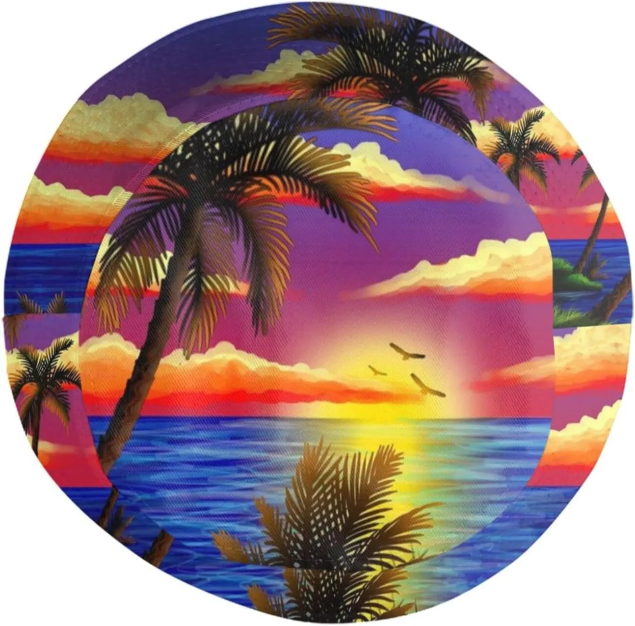 Tropical Summer Palm Tree Bucket Hat Summer Beach Sun Hat Packable Hawaii Fisherman Cap for Women Men Boys Girls
