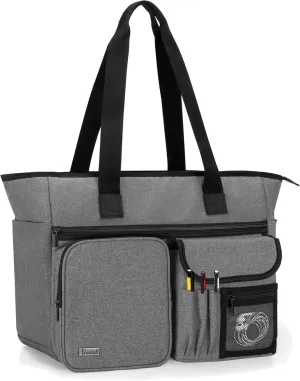 Trunab Teacher Tote Bag Work Bag with Multiple Pocket and Padded Compartment for up to 15.6”Laptop