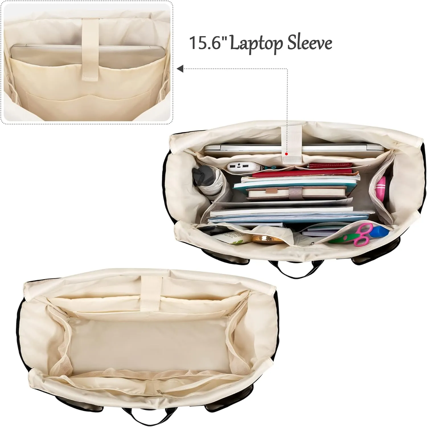 Trunab Teacher Utility Tote Bag with Multiple Pockets, Padded Compartment for 15.6" Laptop for working