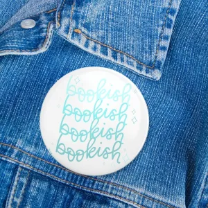 Turquoise Bookish Pinback Button