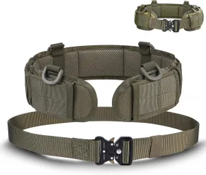 TWL Tactical Battle Belt Set Multi-Purpose Molle Padded Patrol Belt Outdoor Sports Tactical Belt Duty Belt