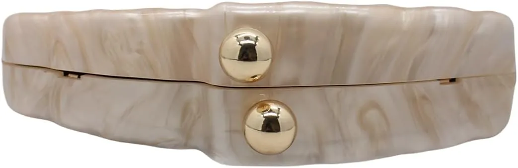 UMREN Lovely Acrylic Shell Shaped Clutch for Women Acrylic Evening Clutch Purse Marble Handbag for Wedding Cocktail Party