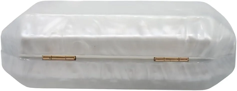 UMREN Lovely Acrylic Shell Shaped Clutch for Women Acrylic Evening Clutch Purse Marble Handbag for Wedding Cocktail Party