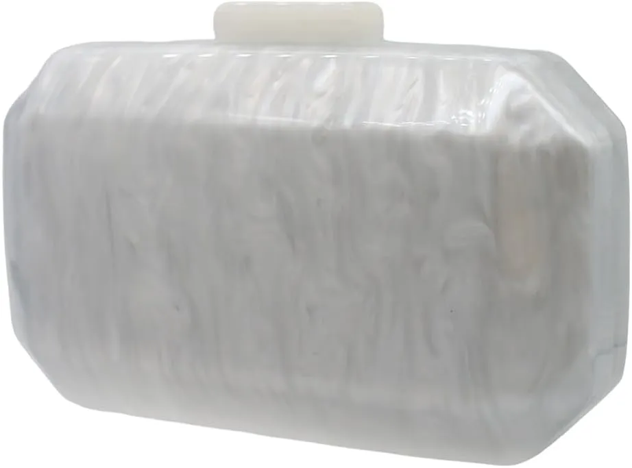 UMREN Lovely Acrylic Shell Shaped Clutch for Women Acrylic Evening Clutch Purse Marble Handbag for Wedding Cocktail Party