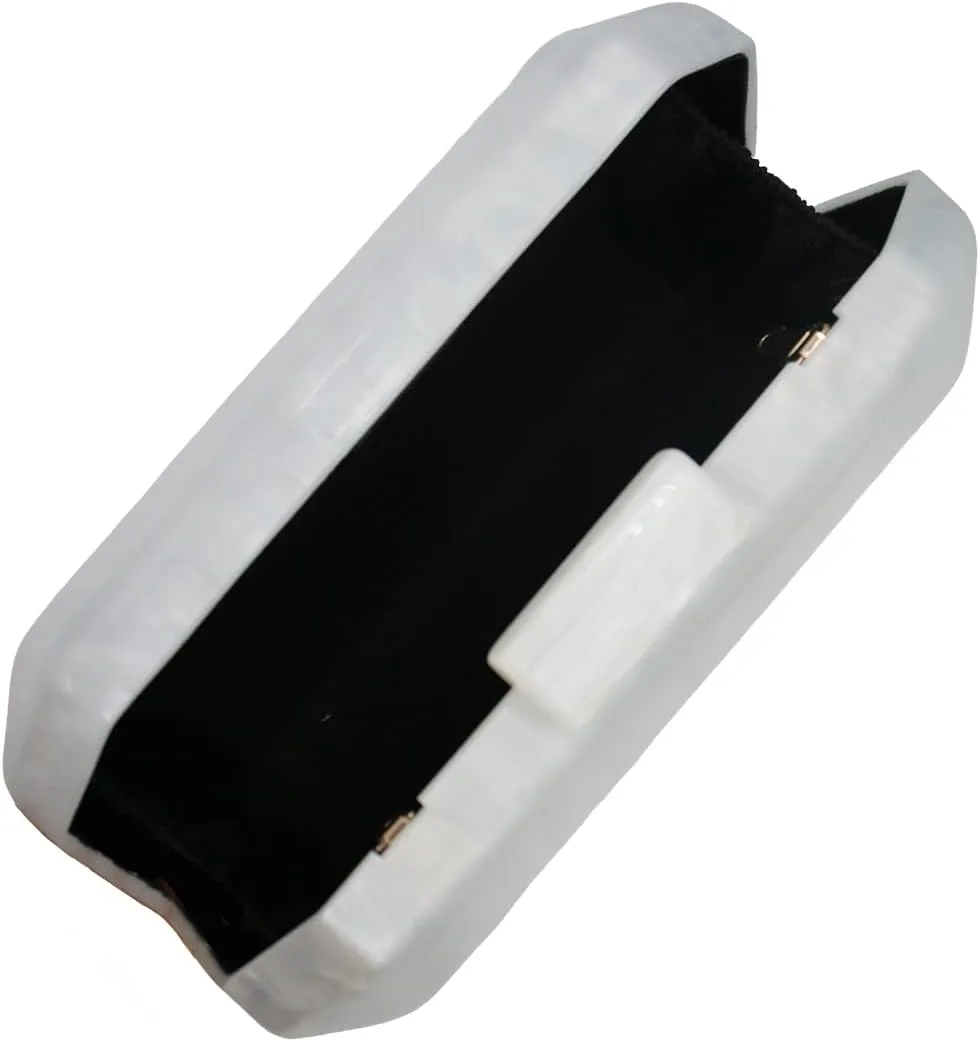 UMREN Lovely Acrylic Shell Shaped Clutch for Women Acrylic Evening Clutch Purse Marble Handbag for Wedding Cocktail Party